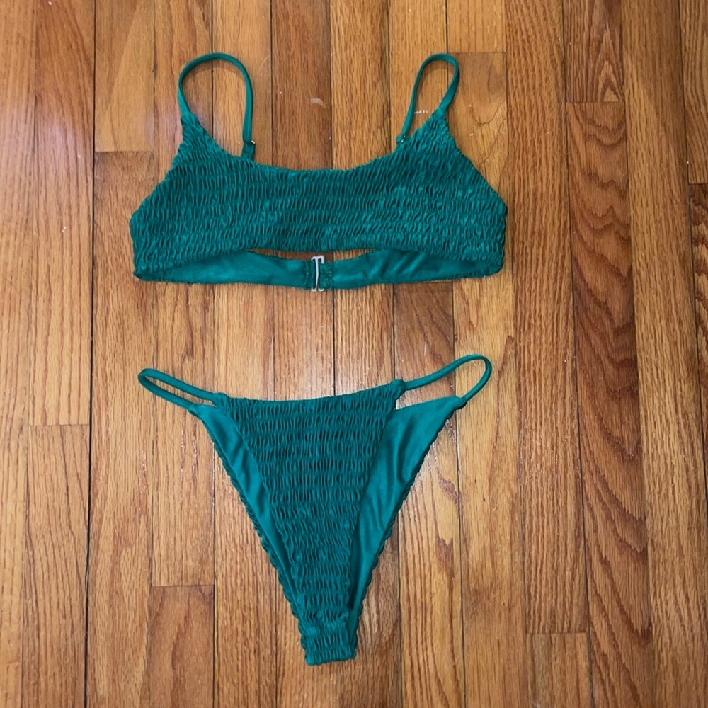Green superdown bikini in size small.